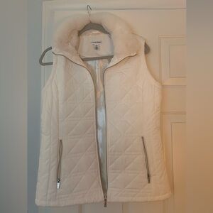 Calvin Klein Women's Cream Quilted Vest